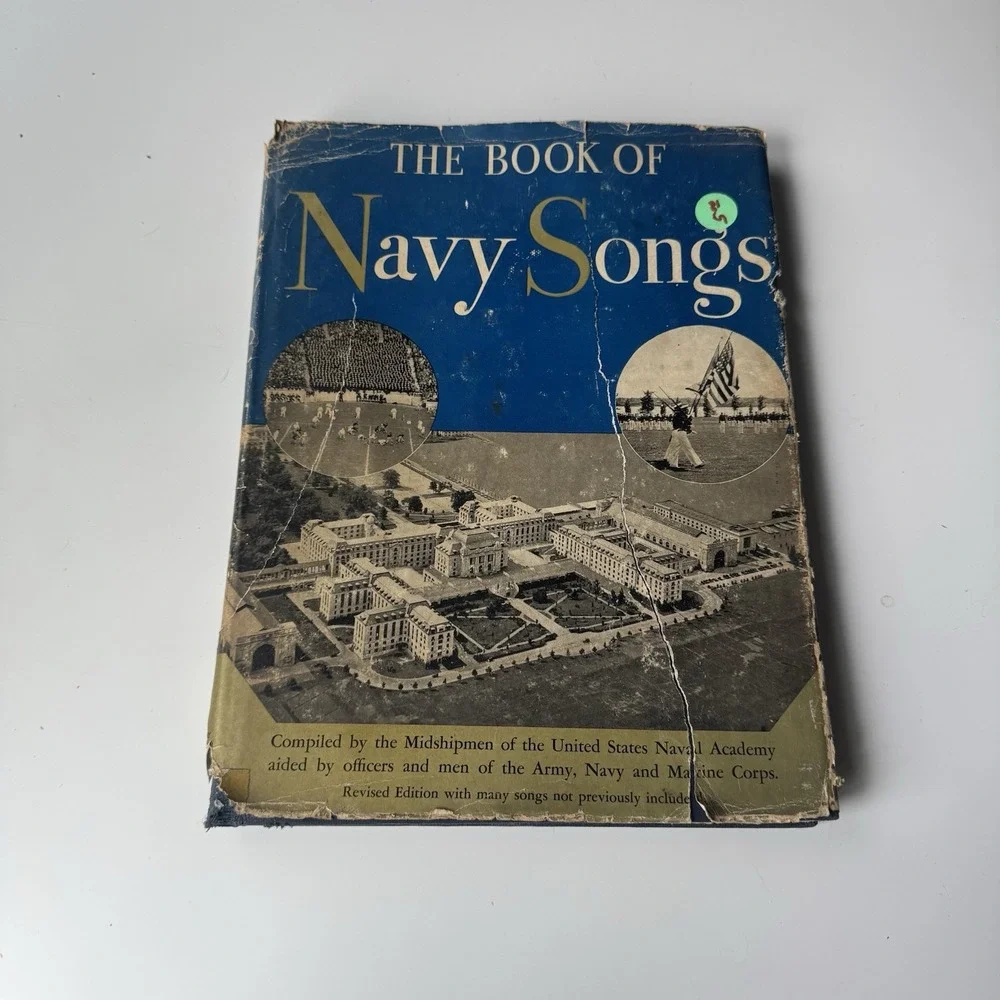 The Book Of Navy Songs HC DJ 1945 WWII Era Song Book Edited By Trident Society